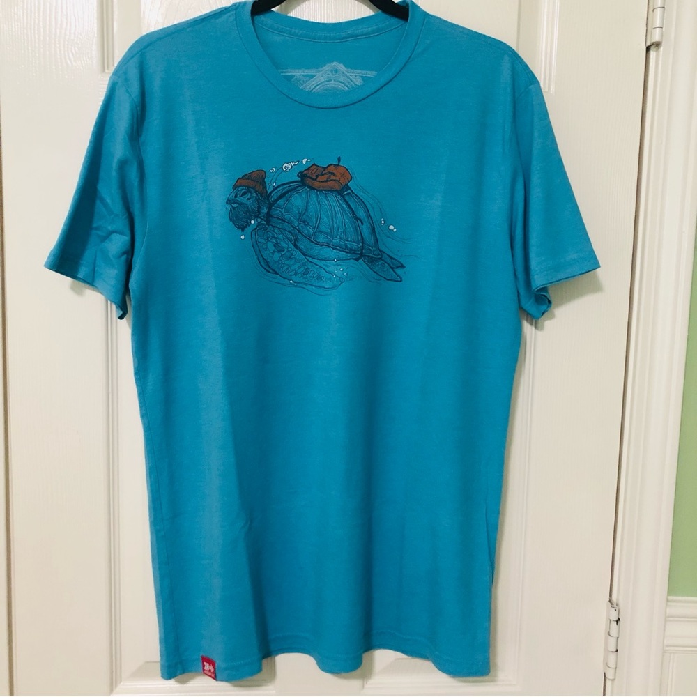 MERIDIAN LINE SHORT SLEEVE T-SHIRT, LARGE, BLUE
